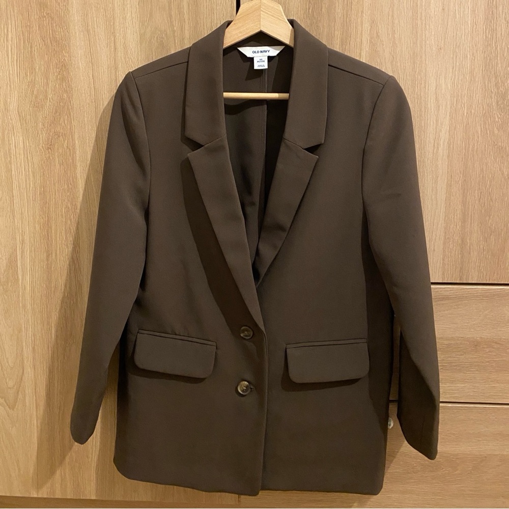 Old Navy Women's Dark Brown Notch Lapel Blazer